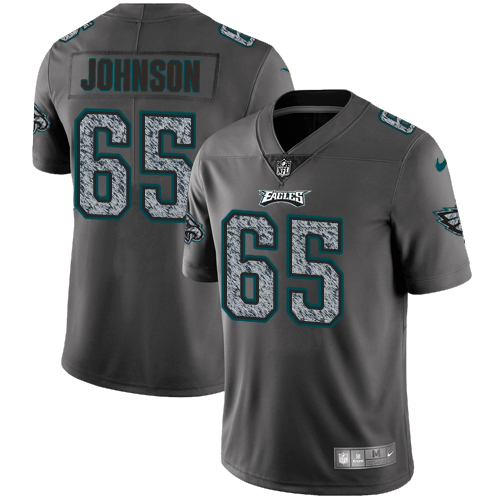 Nike Eagles #65 Lane Johnson Gray Static Men's Stitched NFL Vapor Untouchable Limited Jersey